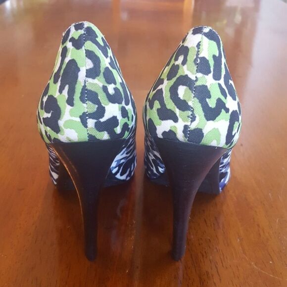 NINE WEST Retro 80s Animal Print Heels Colorful - Picture 5 of 12